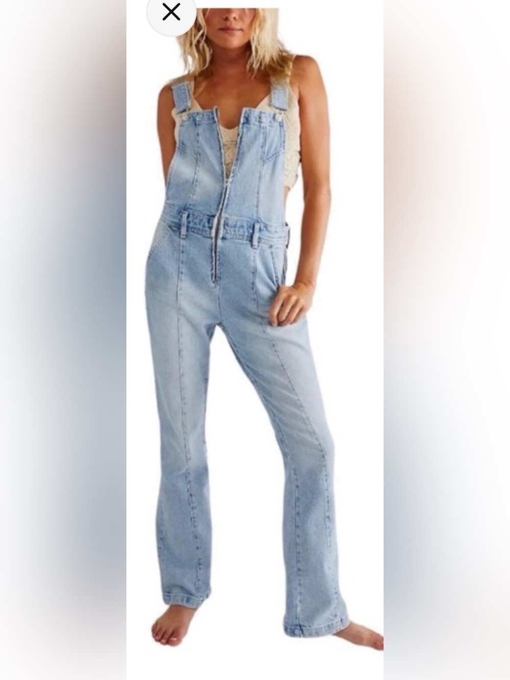We The Free Camilla Overalls slim bootcut fit Blue Denim